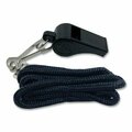 Champion Sports Sports Whistle With Black Nylon Lanyard, Plastic, Black BP601